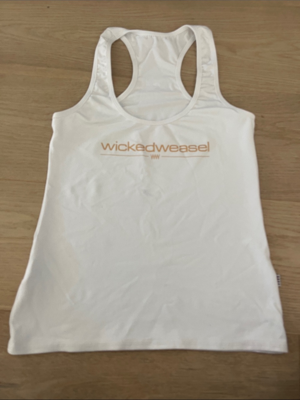 Wicked Weasel White Racerback Logo Tank